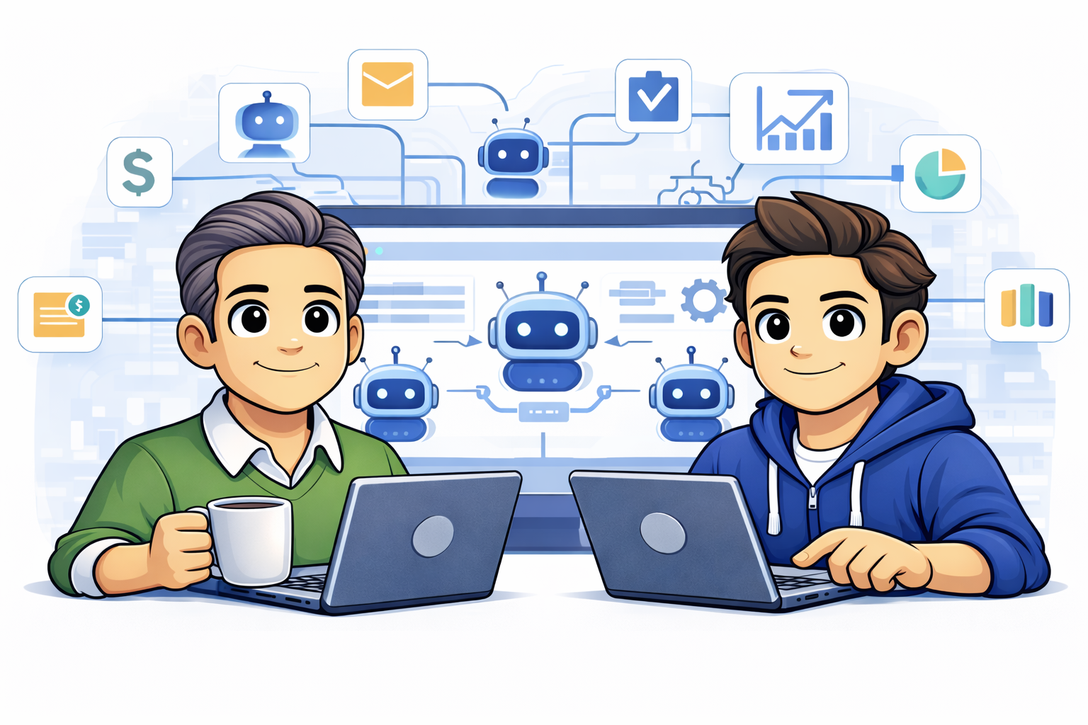 Bruach and Zach working together